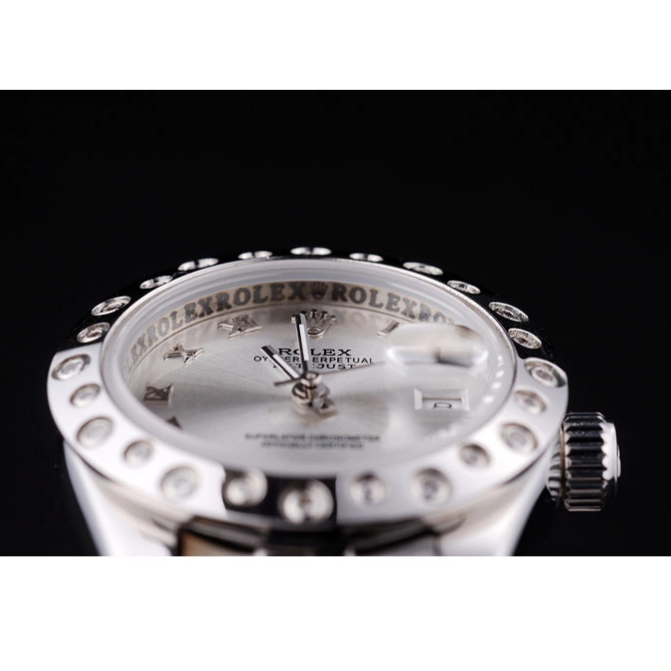 Good copy rolex watches Rolex 7474 Bezel Silver Dial Polished Diamonds Datejust Silver 0715